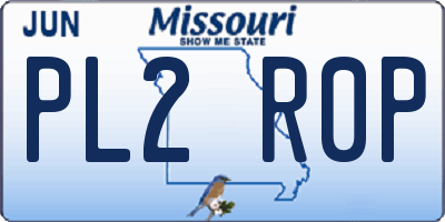 MO license plate PL2R0P