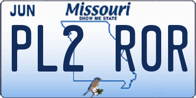 MO license plate PL2R0R