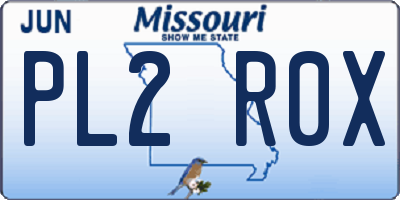 MO license plate PL2R0X