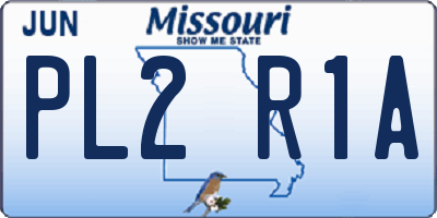 MO license plate PL2R1A