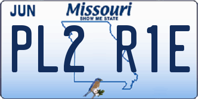 MO license plate PL2R1E