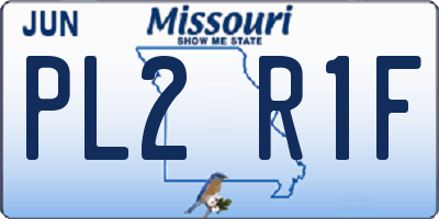 MO license plate PL2R1F