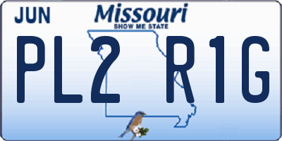 MO license plate PL2R1G