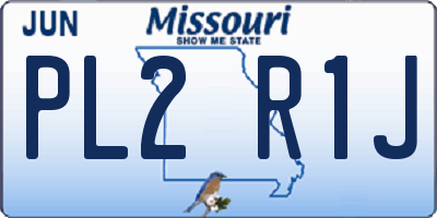MO license plate PL2R1J