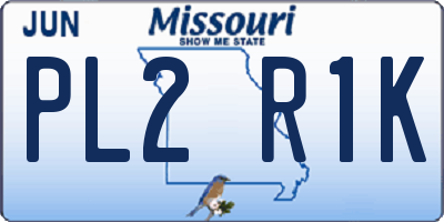 MO license plate PL2R1K