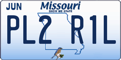 MO license plate PL2R1L