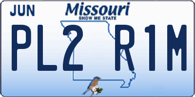 MO license plate PL2R1M