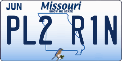 MO license plate PL2R1N