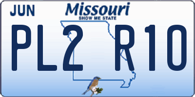 MO license plate PL2R1O