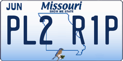 MO license plate PL2R1P