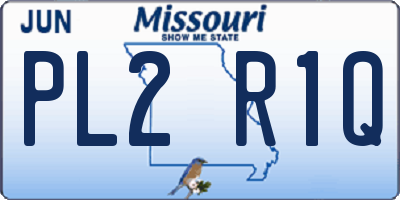MO license plate PL2R1Q