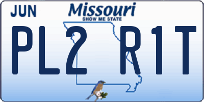 MO license plate PL2R1T