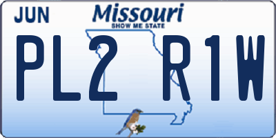MO license plate PL2R1W