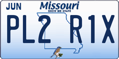 MO license plate PL2R1X