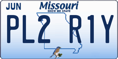 MO license plate PL2R1Y