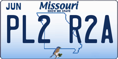 MO license plate PL2R2A