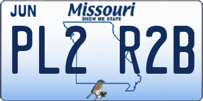MO license plate PL2R2B