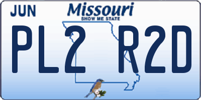MO license plate PL2R2D