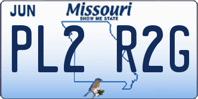 MO license plate PL2R2G