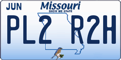MO license plate PL2R2H