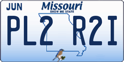MO license plate PL2R2I