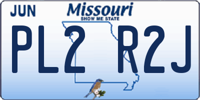 MO license plate PL2R2J