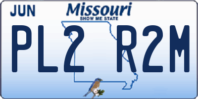 MO license plate PL2R2M