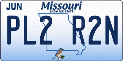 MO license plate PL2R2N