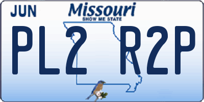 MO license plate PL2R2P