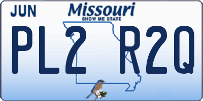 MO license plate PL2R2Q