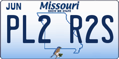 MO license plate PL2R2S