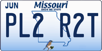 MO license plate PL2R2T