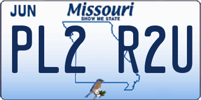 MO license plate PL2R2U