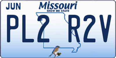 MO license plate PL2R2V