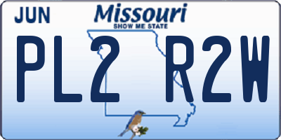 MO license plate PL2R2W