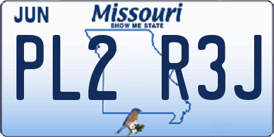 MO license plate PL2R3J