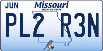 MO license plate PL2R3N
