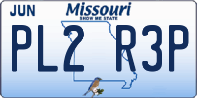 MO license plate PL2R3P