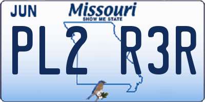 MO license plate PL2R3R
