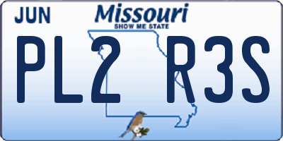 MO license plate PL2R3S
