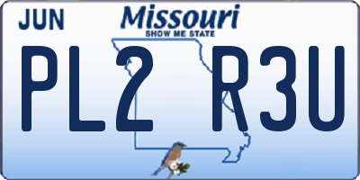 MO license plate PL2R3U