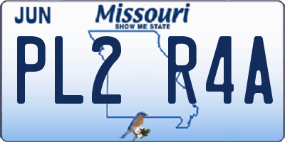 MO license plate PL2R4A
