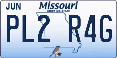 MO license plate PL2R4G