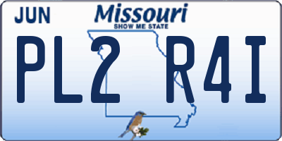 MO license plate PL2R4I