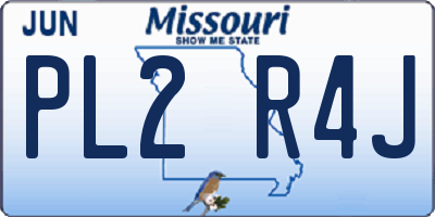 MO license plate PL2R4J