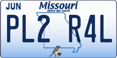 MO license plate PL2R4L