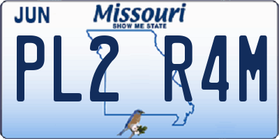 MO license plate PL2R4M