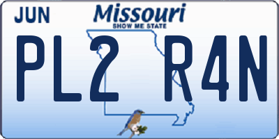 MO license plate PL2R4N