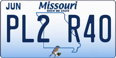 MO license plate PL2R4O