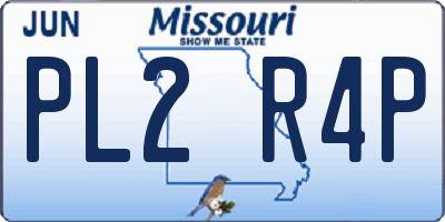 MO license plate PL2R4P